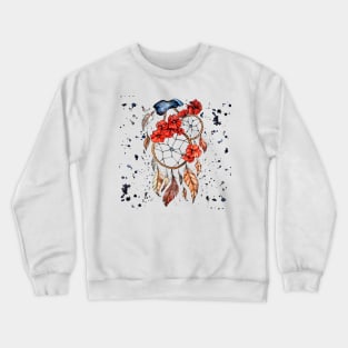 Dreamcatcher with poppies Crewneck Sweatshirt